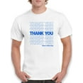 thumbnail image 1 of Plastic Bag Thank You In Blue Men T-Shirt, Male Medium, 1 of 4
