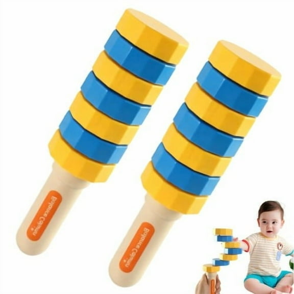 True Balance Toy, Balance Challenge Set, Set of 2 Handheld Balancers, Hand Eye Coordination Sensory Challenge Game, Balancer Toy for Stress Relief, Brain Training Family Fun (White)