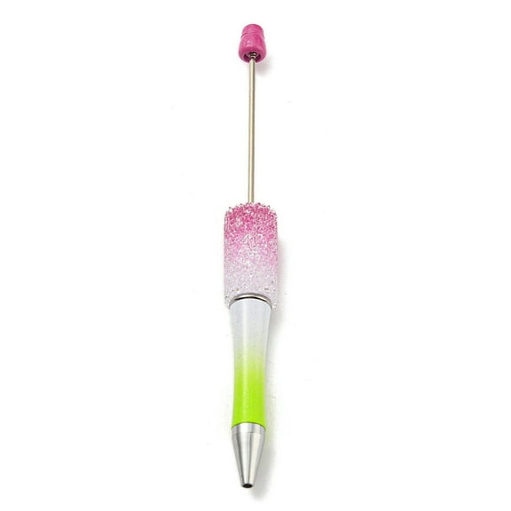 Plastic Ball-Point Pen Rhinestone Beadable Pen for DIY Personalized Pen with Jewelry Bead Medium Violet Red 144x14.5mm