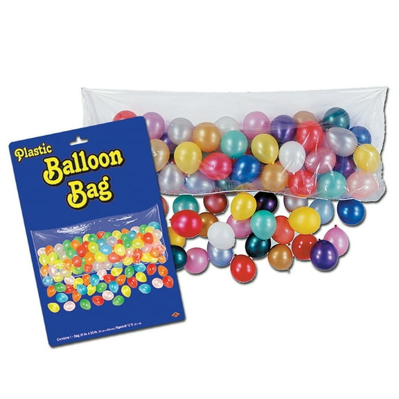 Plastic Balloon Drop Bag W/100 Balloons - Party Decor - 1 Piece