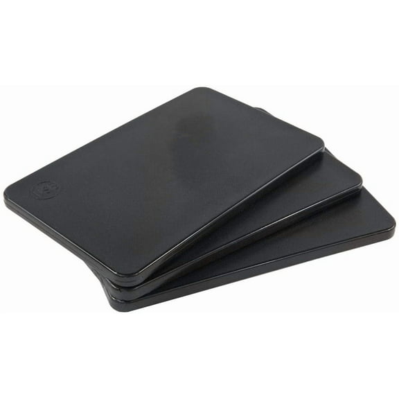 Plastic Bar Cutting Board 3 Pack for Restaurants - BPA Free, Black