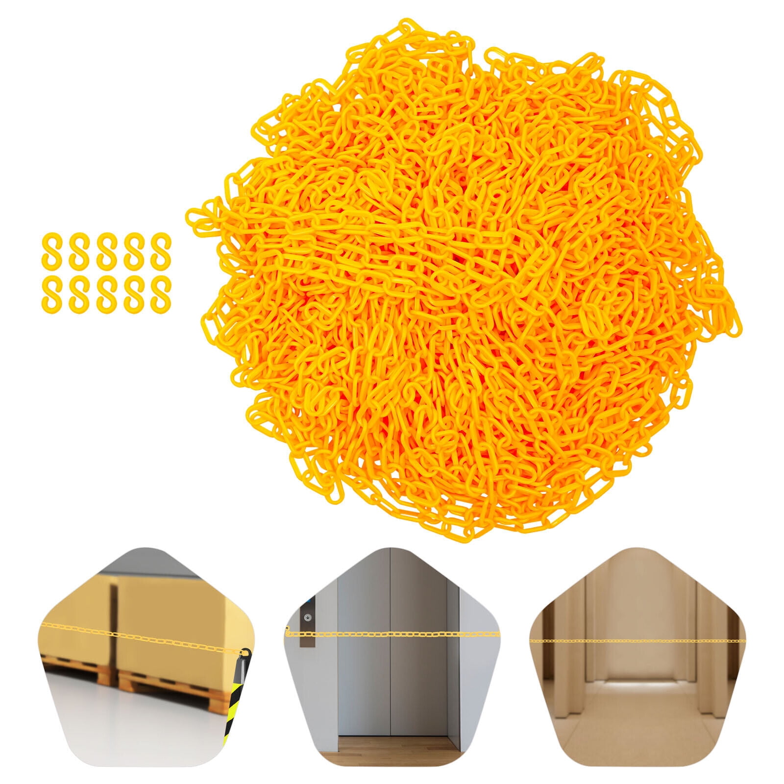 Plastic Barrier Chain Yellow Plastic Chain 200 Feet Plastic Safety Barrier Chain for Crowd