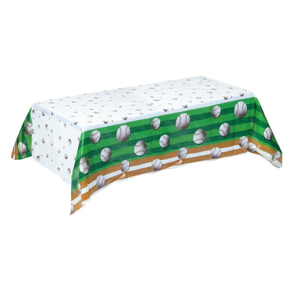 Plastic Baseball Tablecloth for Party Supplies