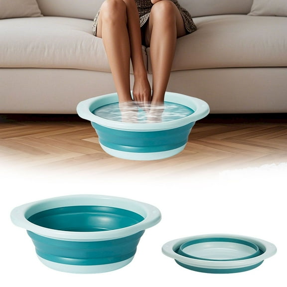 Plastic Basin Travel Folding Basin,Portable Laundry Basin for Dishwashing Washing Fruit,Blue S Size