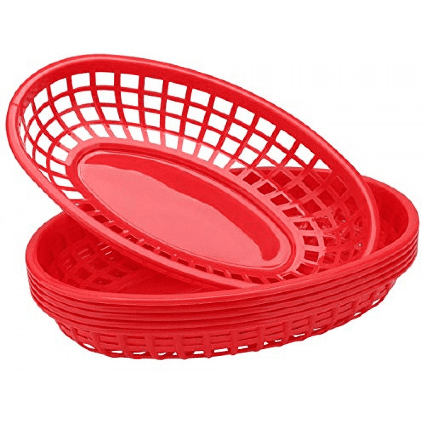 Plastic Mesh Basket, Red - 6 1/2L x 10 1/4W x 2 1/2H