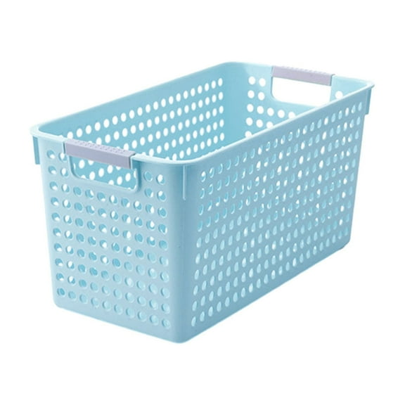 Plastic Basket,Plastic Storage Basket,Pantry Storage Bins,Mini Laundry Basket,Small Plastic Storage Bins for Kitchen,Bathroom Organizing Sky Blue