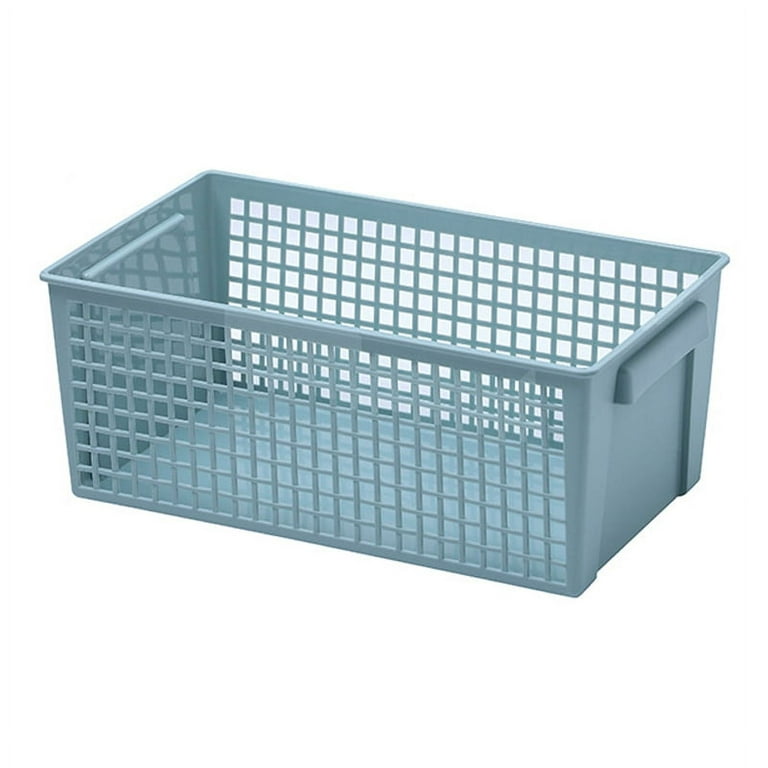 Basicwise 1.33 G White Rectangular Plastic Shelf Organizer Basket with  Handles Set of 3 QI003238.3 - The Home Depot