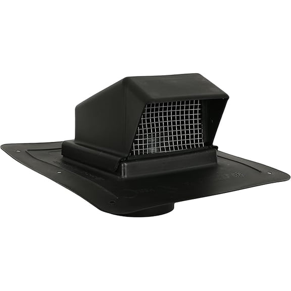 Plastic Bath/Kitchen Exhaust Vent 6 Inch Black | Made of High Density Polyethylene + Removable Stem + Comes in 4 & 6 Inch Sizes + Available in Black, Dark Brown, Gray, Wood, and Gray - FAMCO