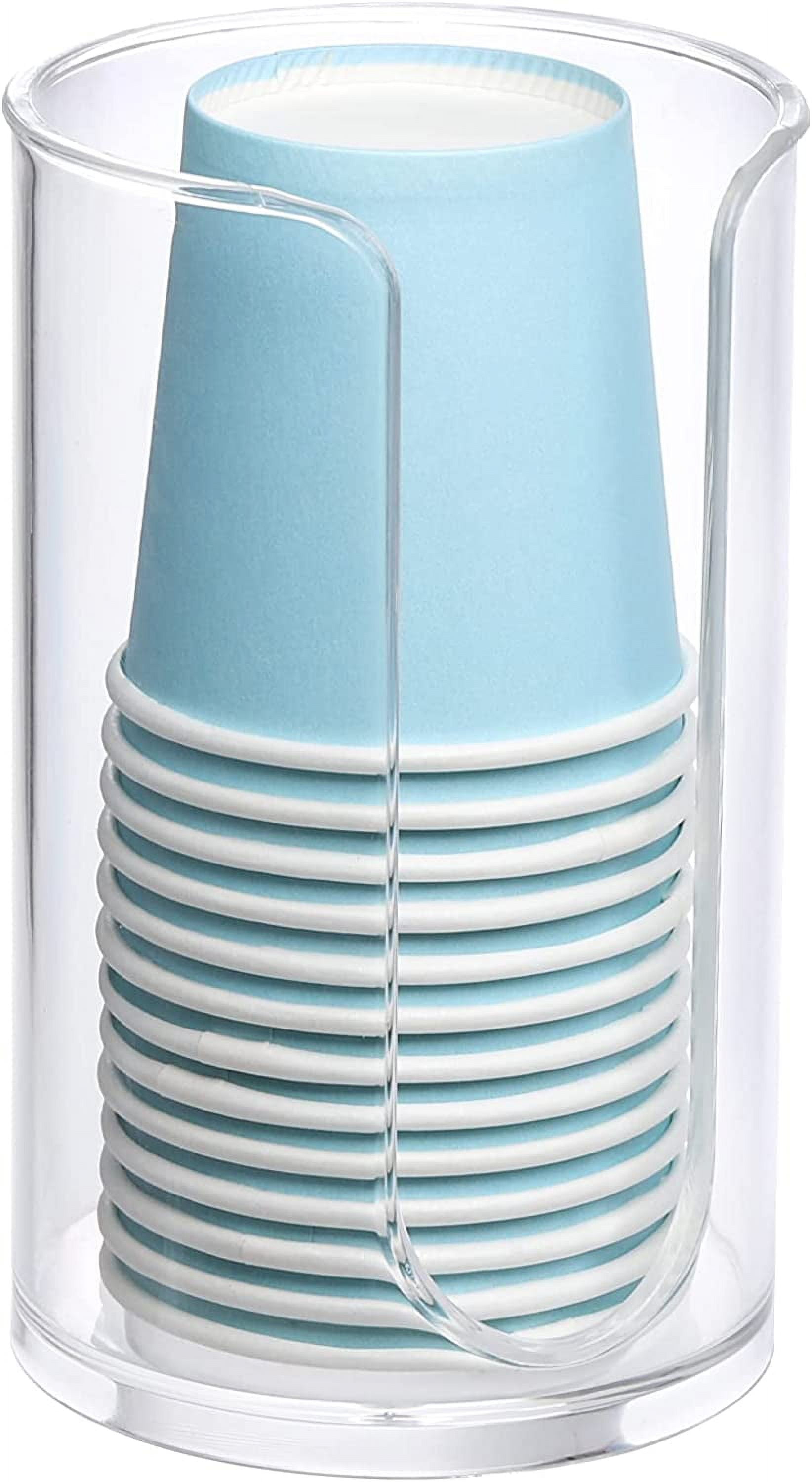 Plastic Bathroom Cup Dispenser, 3 oz Small Disposable Paper Cups Holder