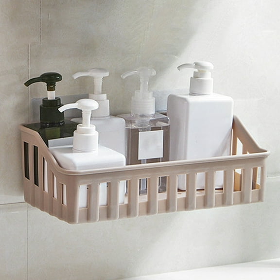 Plastic Bathroom Shower Shelf, Punch-Free Hanging Design, for Shampoo Storage, Durable & Space-Saving, Easy to Install