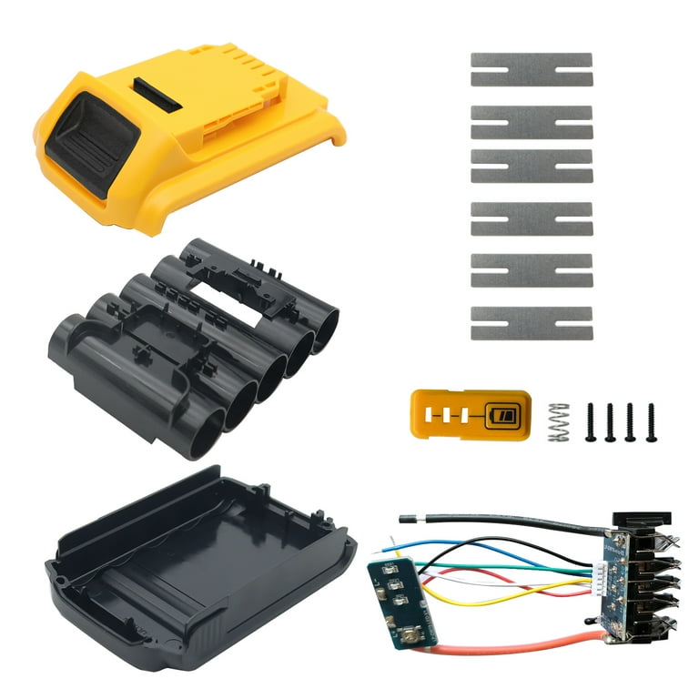 Battery Case Replacement for Dewalt DCB200 DCB201 DCB203 DCB204 Plastic Battery Protective Cover 18V 20V 2.0Ah 3Ah 4.0Ah 5 Cell 18650 Cover Broken Battery Rebuild Kit Walmart