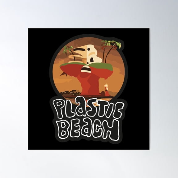 Plastic Beach Poster Wall Art, Modern Wall Decor For Living Room Bedroom, 12x18 UNFRAMED
