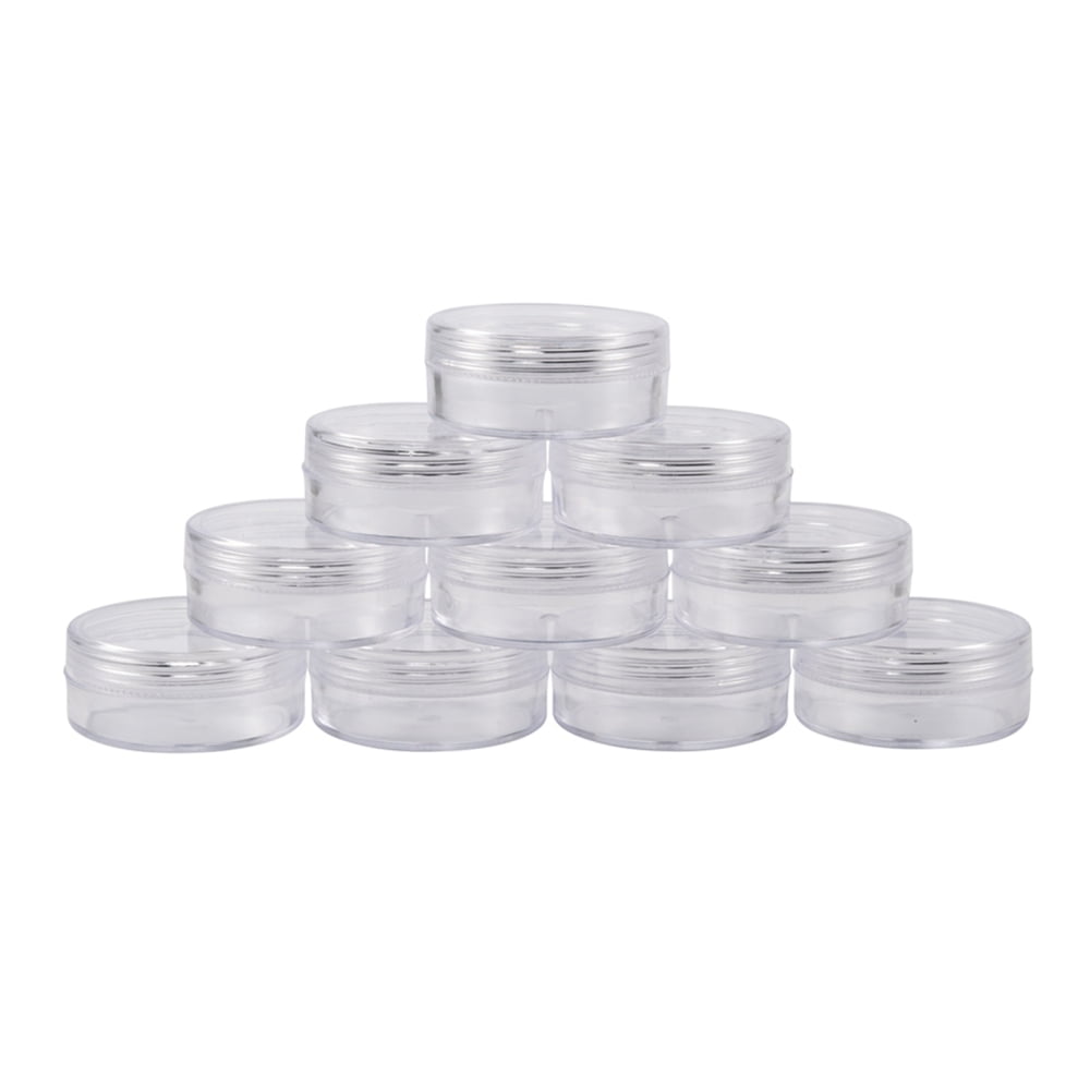Plastic Bead Containers Seed Beads Containers Round about 5cm in diameter 2.1cm high Capacity: 10ml(0.34 fl. oz)