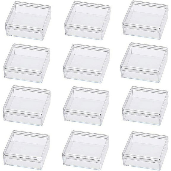 Plastic Bead Containers Square Clear 5x5x2cm Inner Diameter: 4.5x4.5cm 15pcs/box