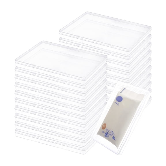 Plastic Bead Containers with Hinged Lid Rectangle Clear 18.5x13.6x1.75cm Inner Diameter: 18x13cm