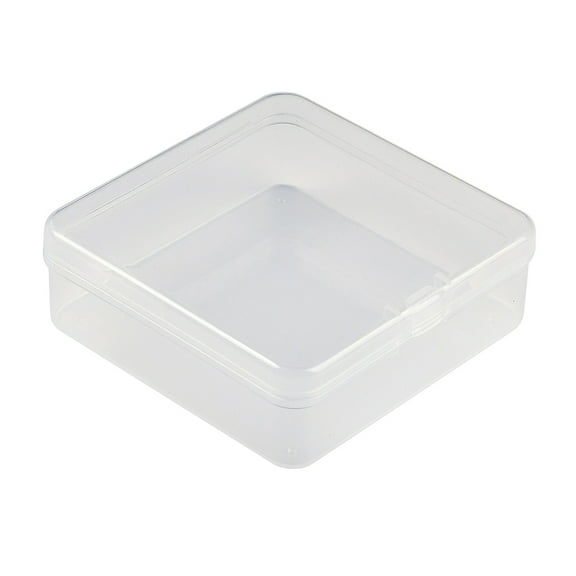 Plastic Bead Containers with Hinged Lid Square Clear 7.6x7.45x2.5cm Inner Size: 7.1x7.1cm.