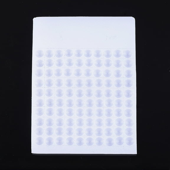 Plastic Bead Counter Boards White for Counting 8mm 100 Beads 9.5x13x0.6cm