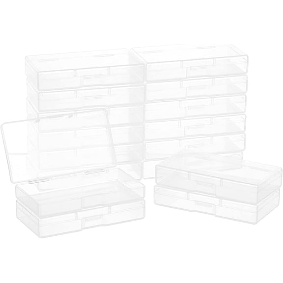 Plastic Bead Storage Containers Box Rectangle Clear 5x9.3x1.75mm