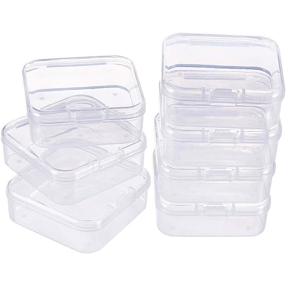Plastic Bead Storage Containers Square Clear 5.4x5.3x2cm 18pcs/set