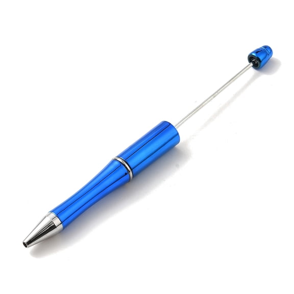 Plastic Beadable Pens Press Ball Point Pens for DIY Pen Decoration Dodger Blue 146x11.5mm