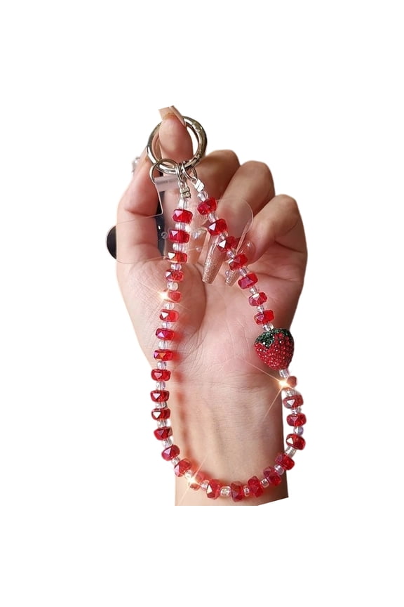 Plastic Beaded Phone Chain Pendant Telephone Lanyard Cellphone Rope Bracelets Fashion Keyring Keychain For Women Jewelry