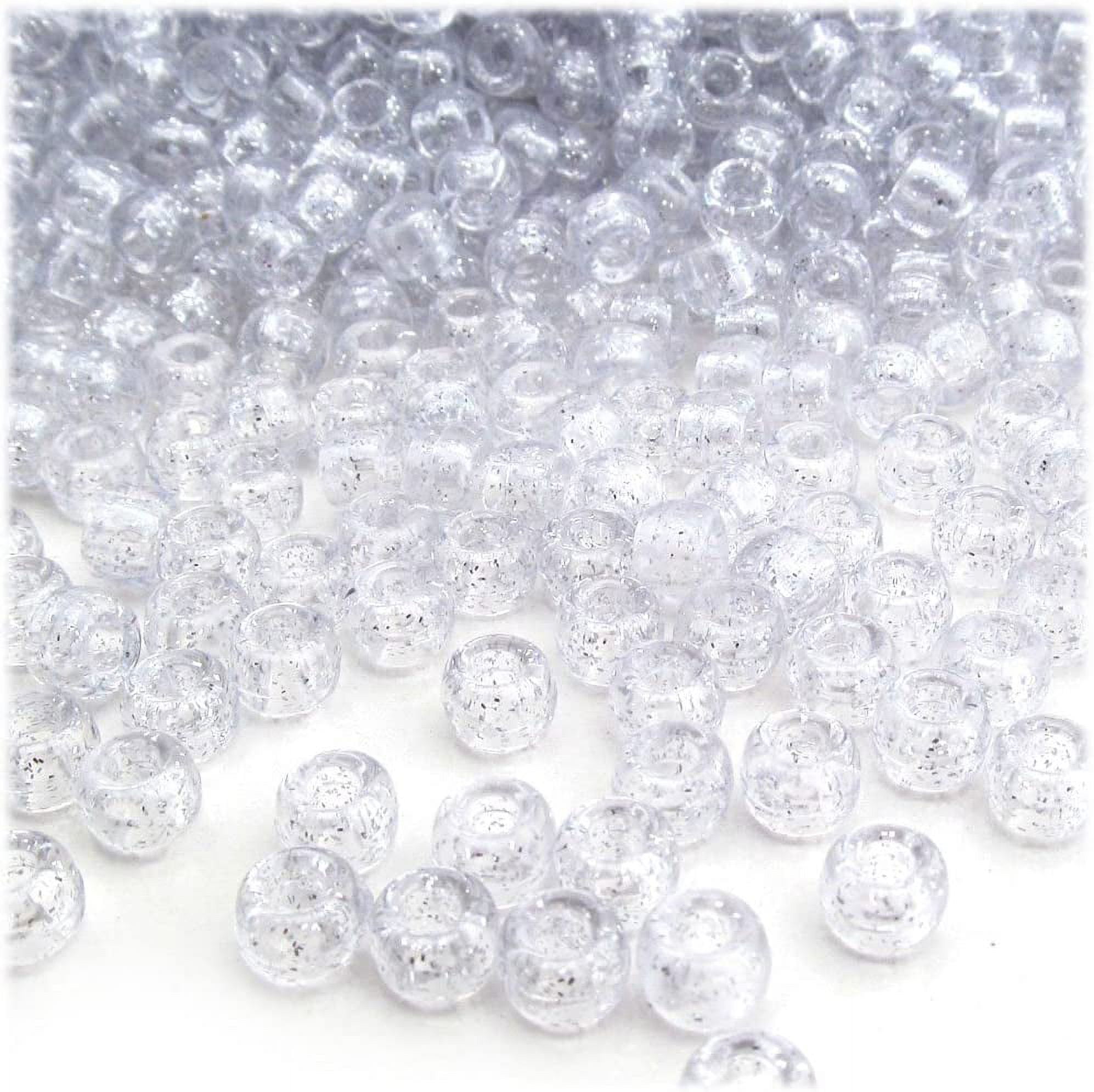 The Crafts Outlet Plastic Beads, Pony Opaque, 6x9mm, 100-pc, White