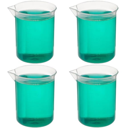 Plastic Beakers Set - Education, Research Equipment, Industrial & Academic Labs - Polypropylene Plastic - Science Lab Equipment, Home Experiments, Classroom Teaching Supplies (100mL, 12-Pack)