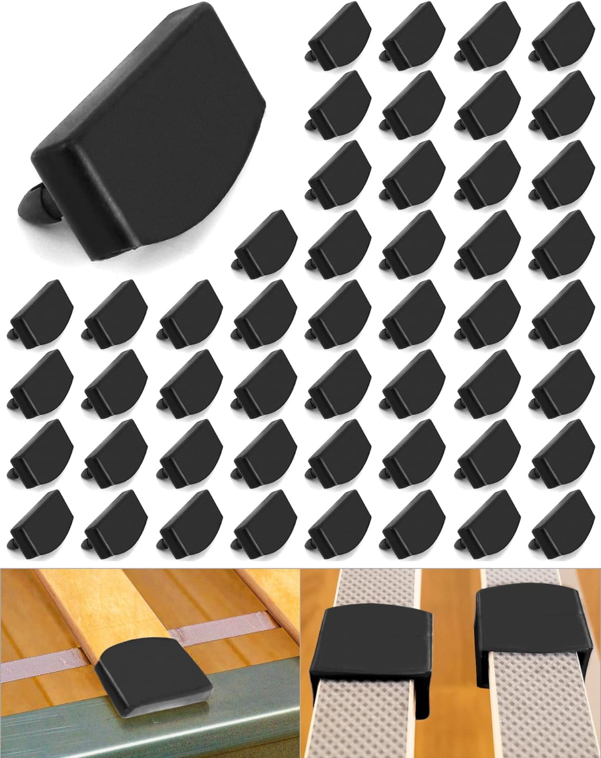 Plastic Bed Slat Caps, 50Pcs Side and Center Bed Slats Holders