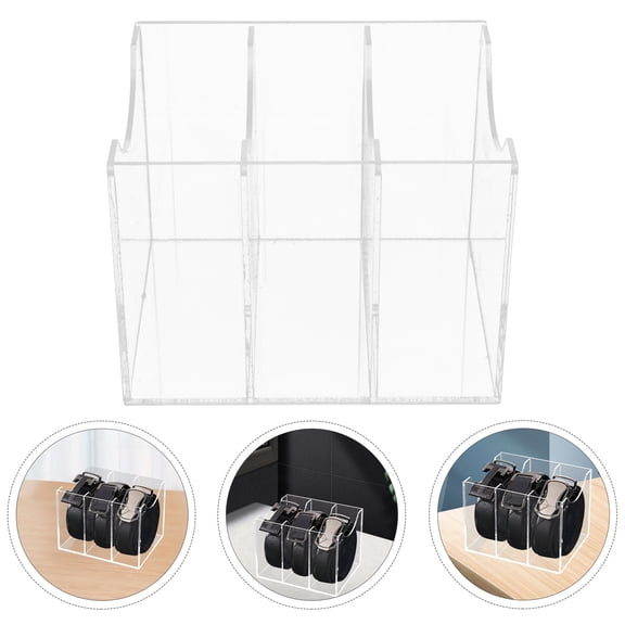 Plastic Belt Storage Container with Clear Compartments for Home and Office Use