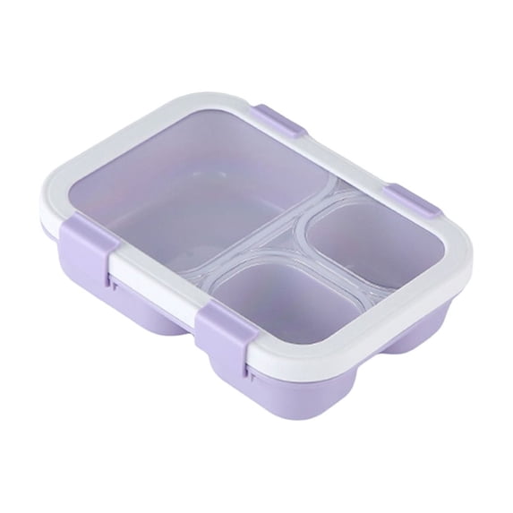 Plastic Bento Box,Rectangular Buckle Airtight Leakproof Portable Divided Lunch Container | Office Meal Prep Container | Refrigerator Food Storage | Perfect for Outdoor Travel & Picnic,Purple