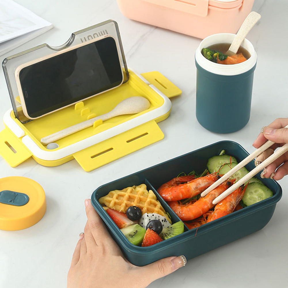 Plastic Bento Boxes Containers 3 Compartments Design Lunch Box for