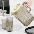 thumbnail image 1 of Plastic Beverage Drink Pitcher, 2L Transparent Cold Water Jug with Lid and Handle, Includes One Kettle and Three Cups, 1 of 5