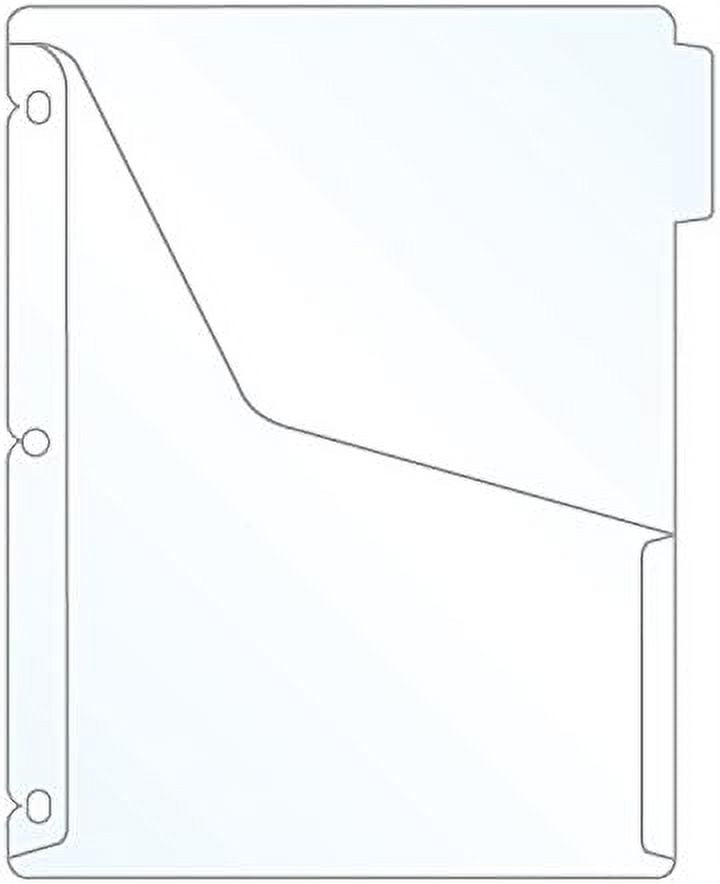 Plastic Binder Divider Page with a Pocket Clear Set of 15 Dividers
