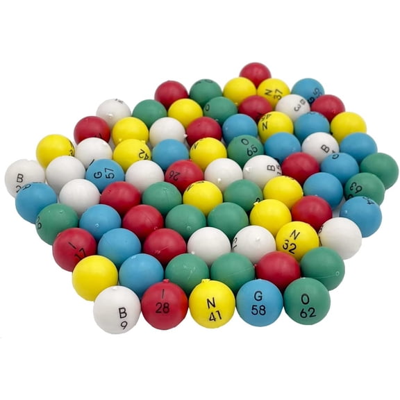 Plastic Bingo Balls 3/5 inch Multicolored,75 Count, Perfect for Bingo Nights, Raffles, and More,Lost Bingo Ball Replacements
