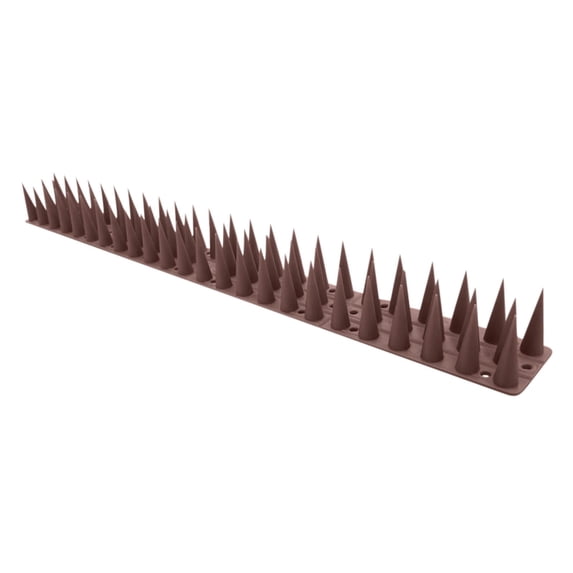 Plastic Bird Spikes, 17.72-Inch Bird Deterrent Strip with Breakaway Sections for Pigeons on Fence, Roof, Railing and Ledge, Brown