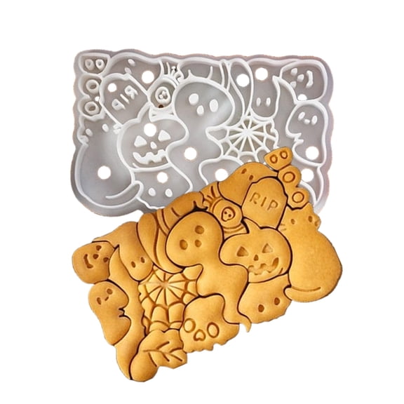 Plastic Biscuit Cutter Fondants Molds Cookie Stamps CartoonHa110weenPattern Cookie Cutter for Sugar Cake Snacks