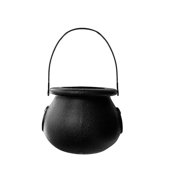 Black Cauldron Kettle Halloween Candy Bowl, Large Witch Cauldron Pot Bucket for Halloween Decorations Trick or Treat Party Supplies