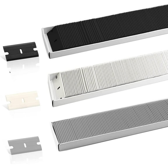 Plastic Blades, 300 PCS Plastic Scraper Blades Refill, 1.5-In Double Edges Plastic Razor Blade for Plastic Scraper and Safety Scraper