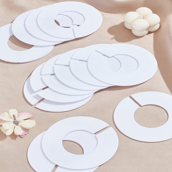 Plastic Blank Closet Rack Size Divider Clothing Hanger Organizer Ring White 89.5x2mm