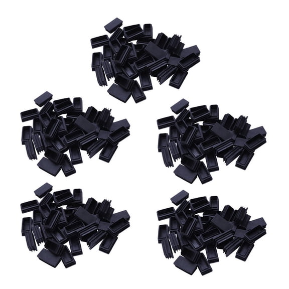 Plastic Blanking End Cap Tubing Tube Inserts 25mmx50mm 200 Pcs Black