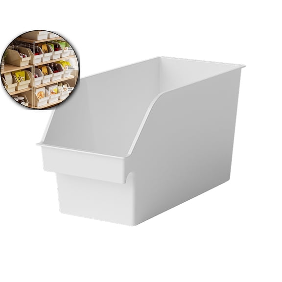 Plastic Book Bin Magazine Holder, Vertical Standing Container Box for Office Dorm Notebook File, Organizer Caddy