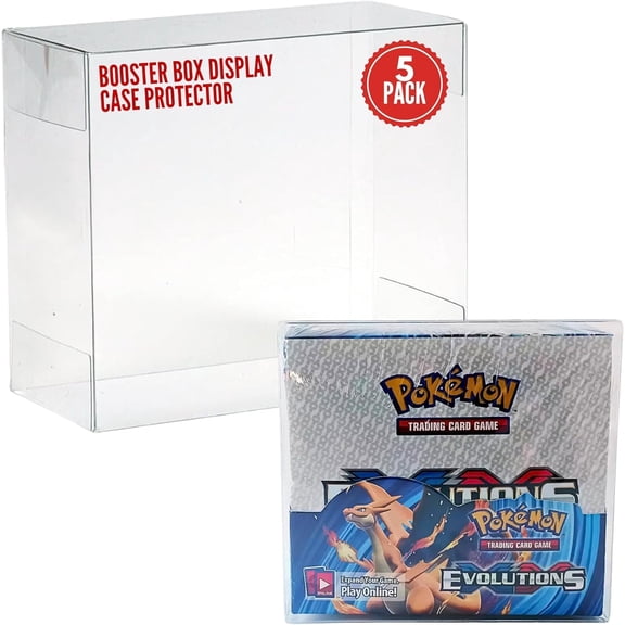 Plastic Booster Box Display Case for Cards Booster Box Long Term Storage Protection - Booster Box Display Case Protector - 0.5mm Thick Protective Display Case (Pack of 5)