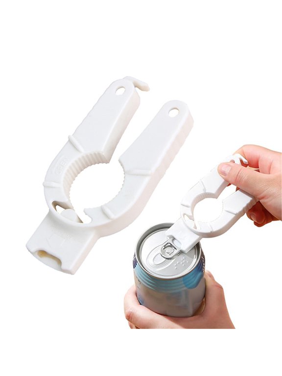 Plastic Bottle Opener Soda Can Opener Multi Function Bottle Openers Jar Opener Bottle Cap Opener 3 in 1 Water Bottle Opener for Seniors Cap Seal Remover White