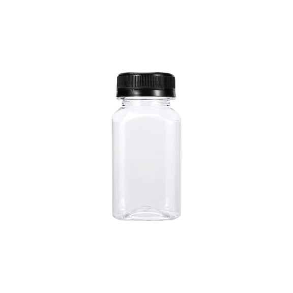 Plastic Bottles with Lids, 5Oz, 38Mm Mouth, Square Profile, Juice Containers, Daily Hydration, Transparent Body, 1.5 in Neck, 1 Pc