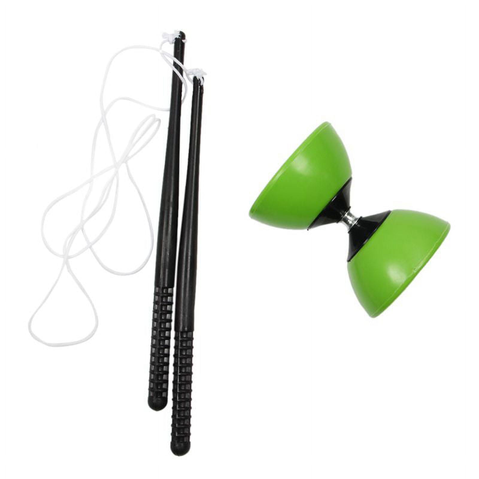 Plastic Bowl Juggling Chinese Yo Yo Classic Toy with Hand Sticks Green