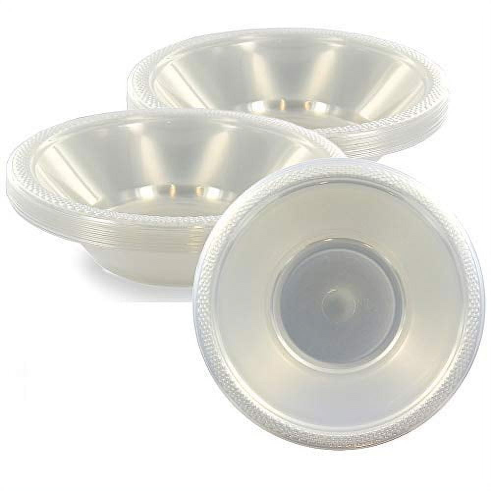 Decorrack 24 Small Plastic Bowls, 7 inch Disposable Popcorn, Soup, and Salad Bowls, Kids Birthday and Holiday Party Supplies, Fruit Snack Serving