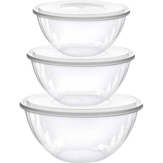 PLASTICPRO Plastic Bowls with Lids Combo Set Disposable Containers with Lids, 2 Pack