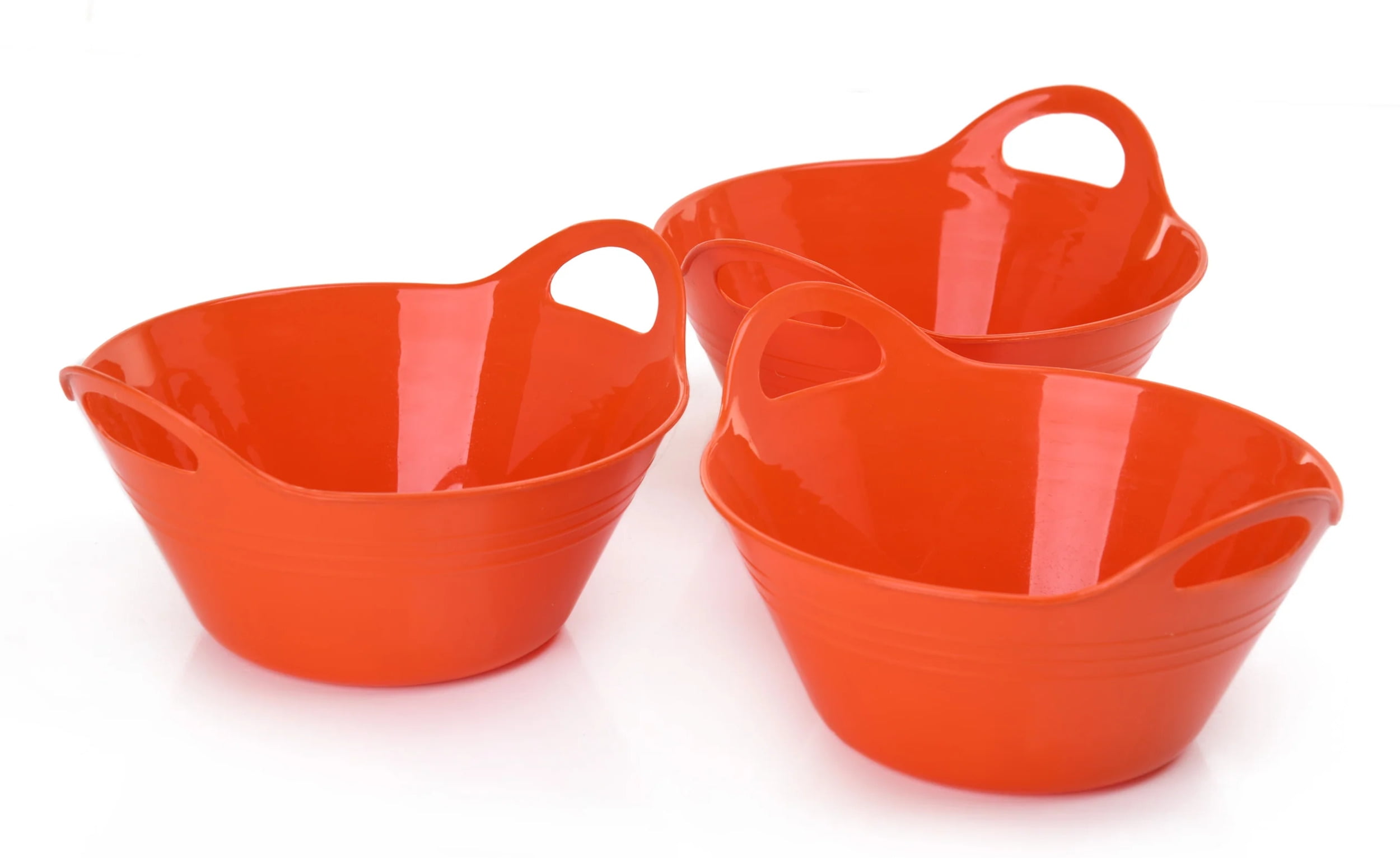 Plastic Bowls with Handles, 3 Pack (Small, 970 ml)