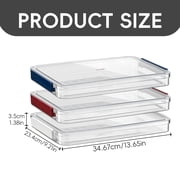 Plastic Box with Lid, Stackable Document Storage Box, Medium Latching Storage Box, Storage Bins, Clear File Organizer, Linens/Craft/Seasonal Decor Storage, 13.65 9.21 1.38in Organizer Case,Blue