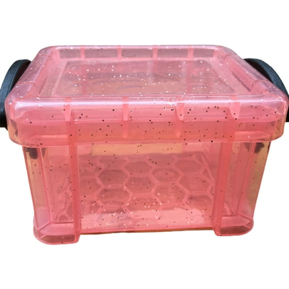 Plastic Box Rectangular Storage Box with Locking Lid Dustproof Jewelry Storage Case Container for Small Items